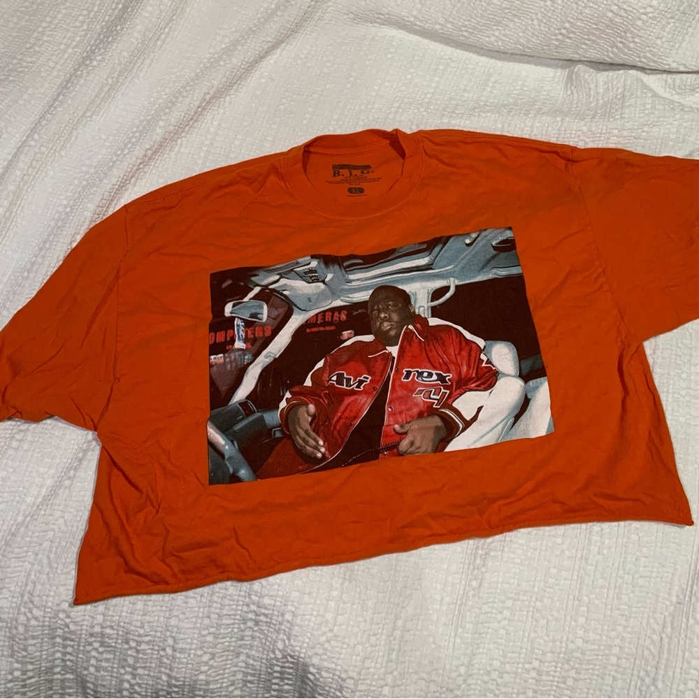 Vintage XL - The Notorious BIG Cropped Top Womens Orange